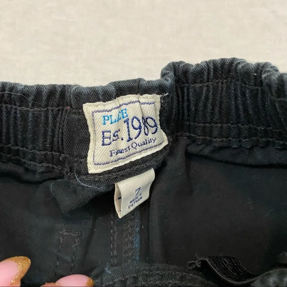 Lot of two Pairs of Boys Childrens Place Black‎ Shorts Both Size 7